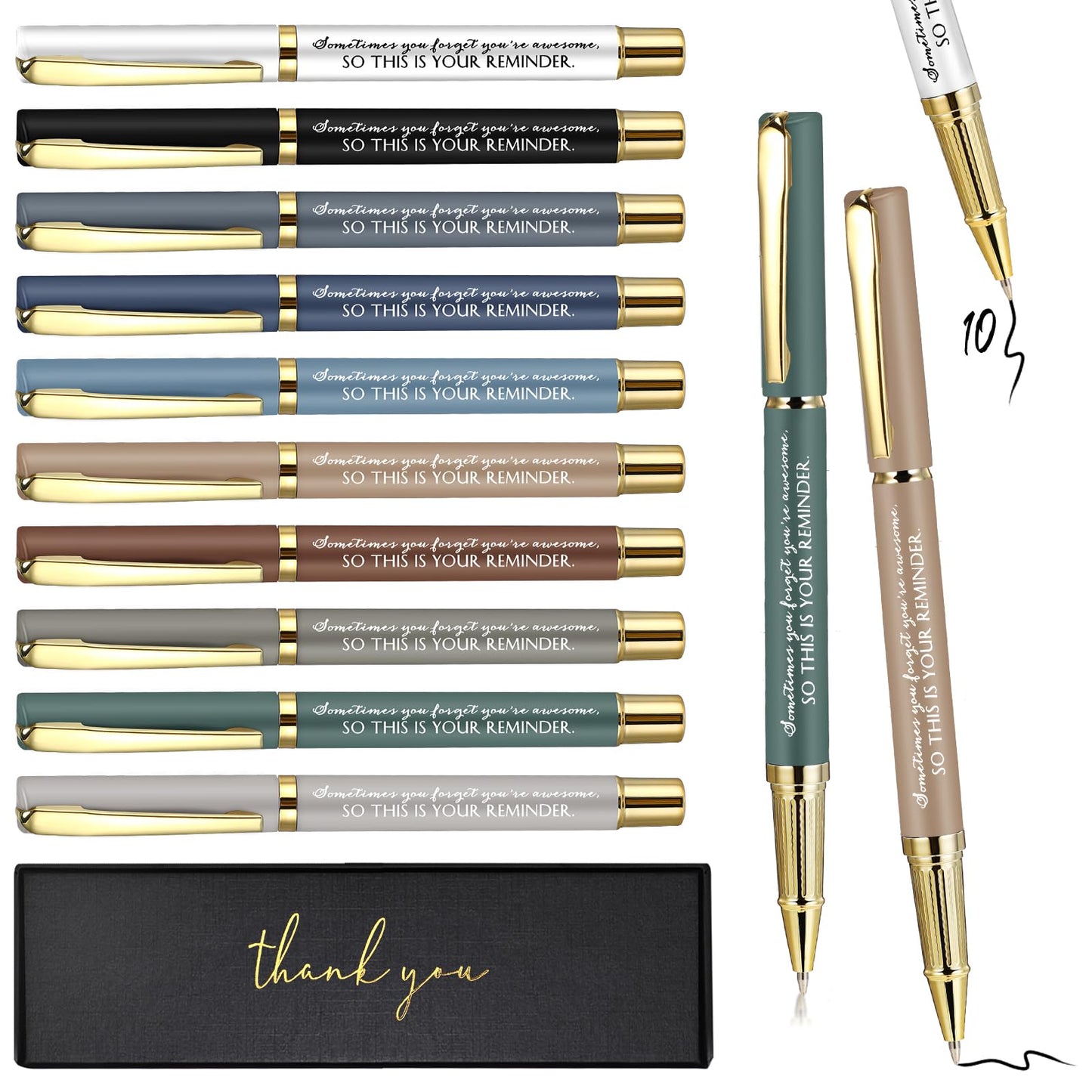 PerKoop 10 Sets Thank You Gifts, Appreciation Pens with Boxes for Men Women