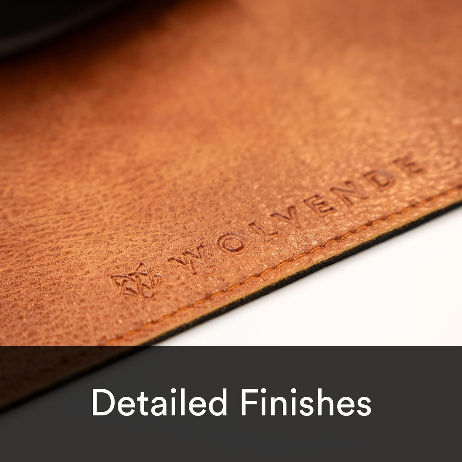 Wolvende Premium Distressed Faux Vegan Leather Desk Mat | Multifunctional Desk Pad for Home Office