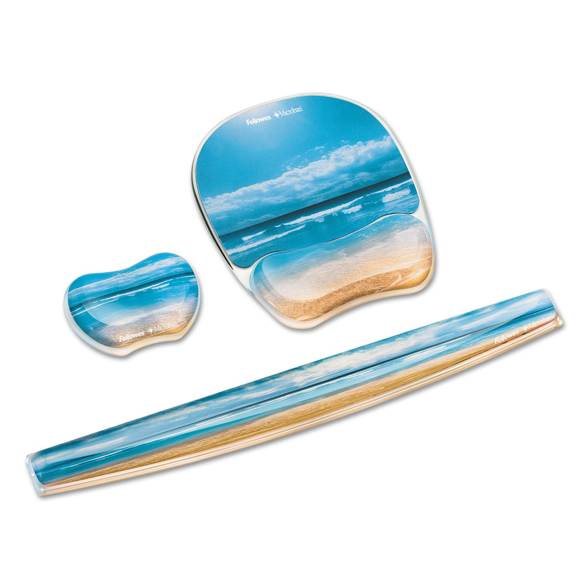 Fellowes Photo Gel Keyboard Wrist Rest with Microban – Sandy Beach, Multicolor