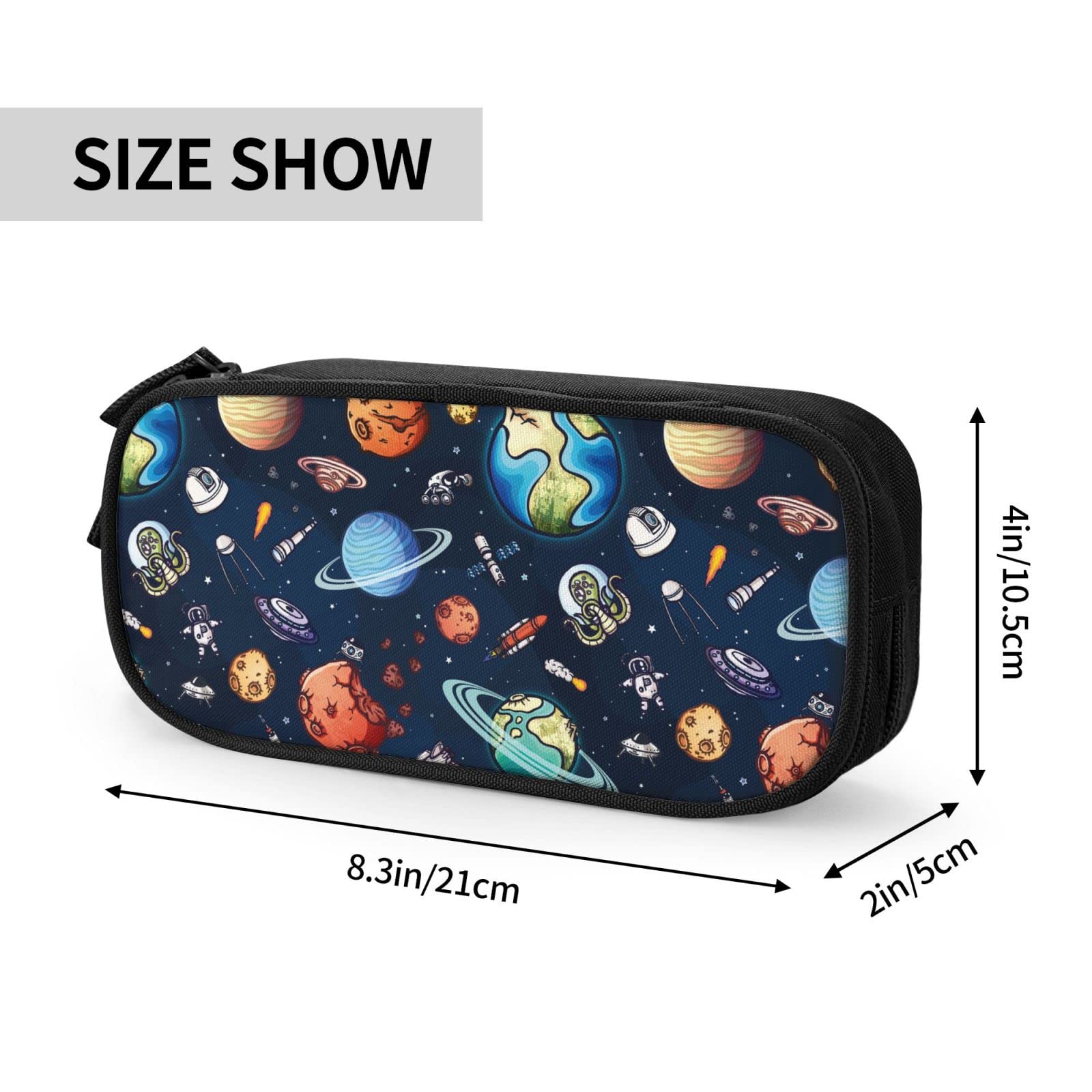 YETTA YANG Galaxy Spacecraft Astronaut Space Navy Blue Pencil Box Case for Pen Holders Office