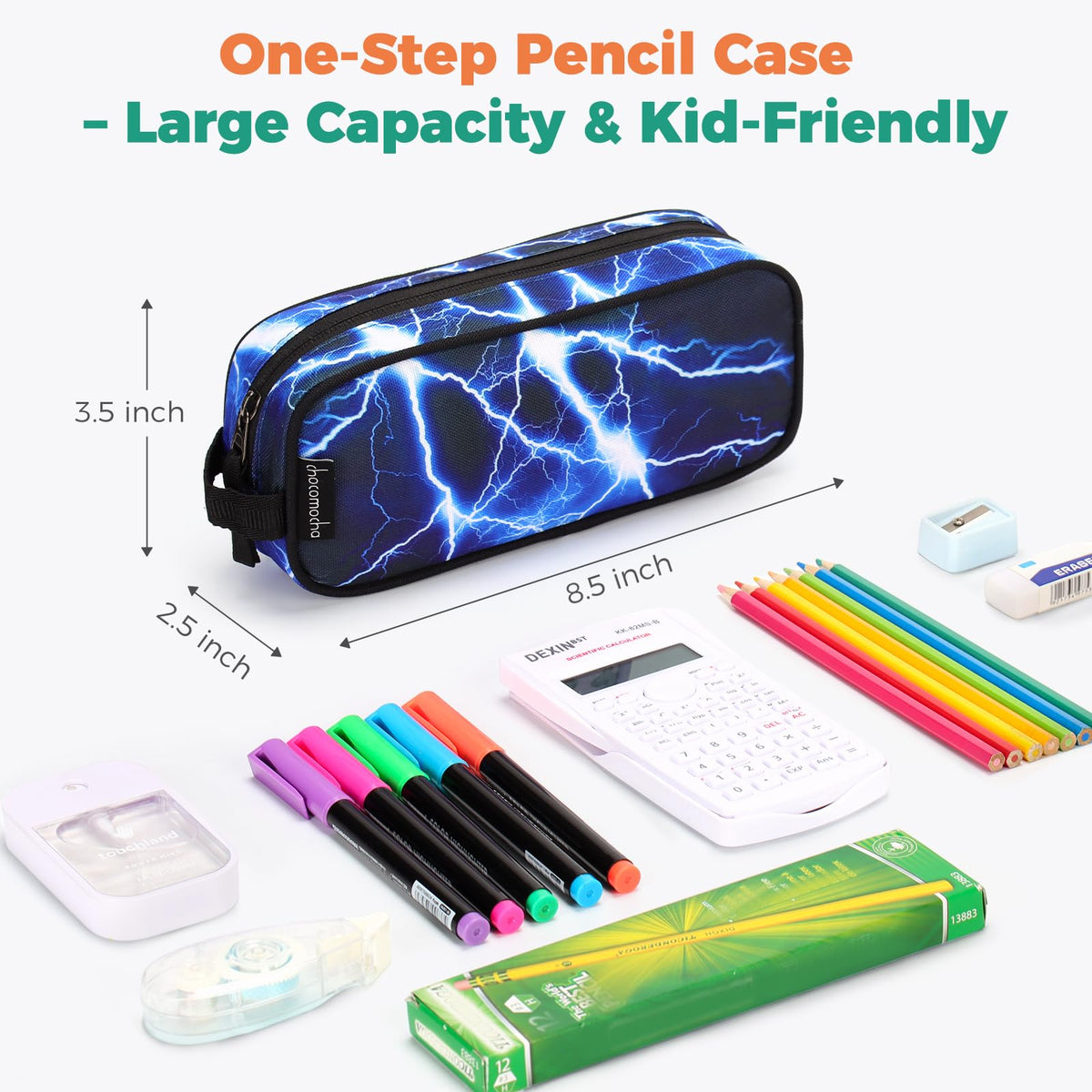 Choco Mocha Boys Pencil Pouch for Kids, Soft Zipper Pencil Case for Boys Toddler, Kids Pencil Case