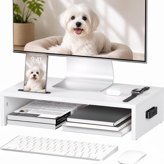 BONTEC Monitor Stand Riser with Cellphone Holder & Cable Management