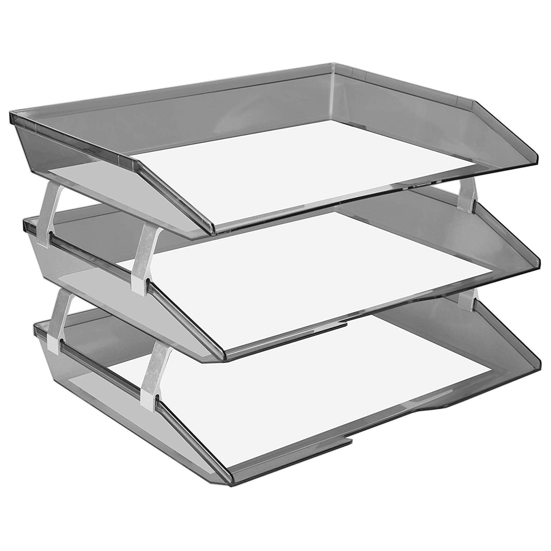 Acrimet Facility 3 Tier Letter Tray, Side Load, Letter Size/A4, Desktop File Organizer, Plastic