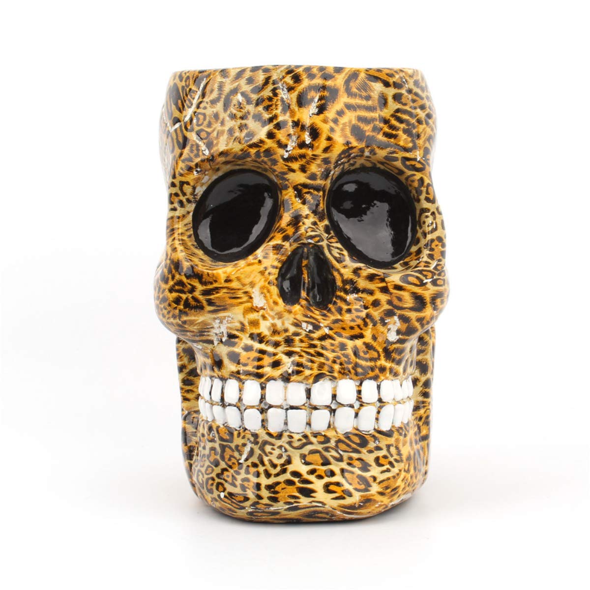 UnionKK 1 PCS Skull Pencil Holder Skeleton Pen Storage Organizer for Office Desk Skull Head Makeup