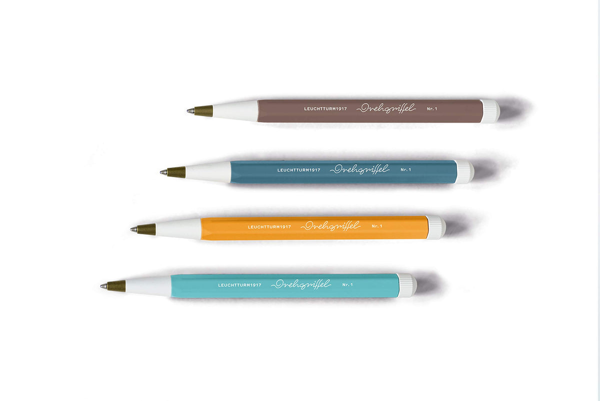 LEUCHTTURM1917 - Drehgriffel Writing Pen (Stone Blue) - Ballpoint Pen with Royal Blue Ink Included