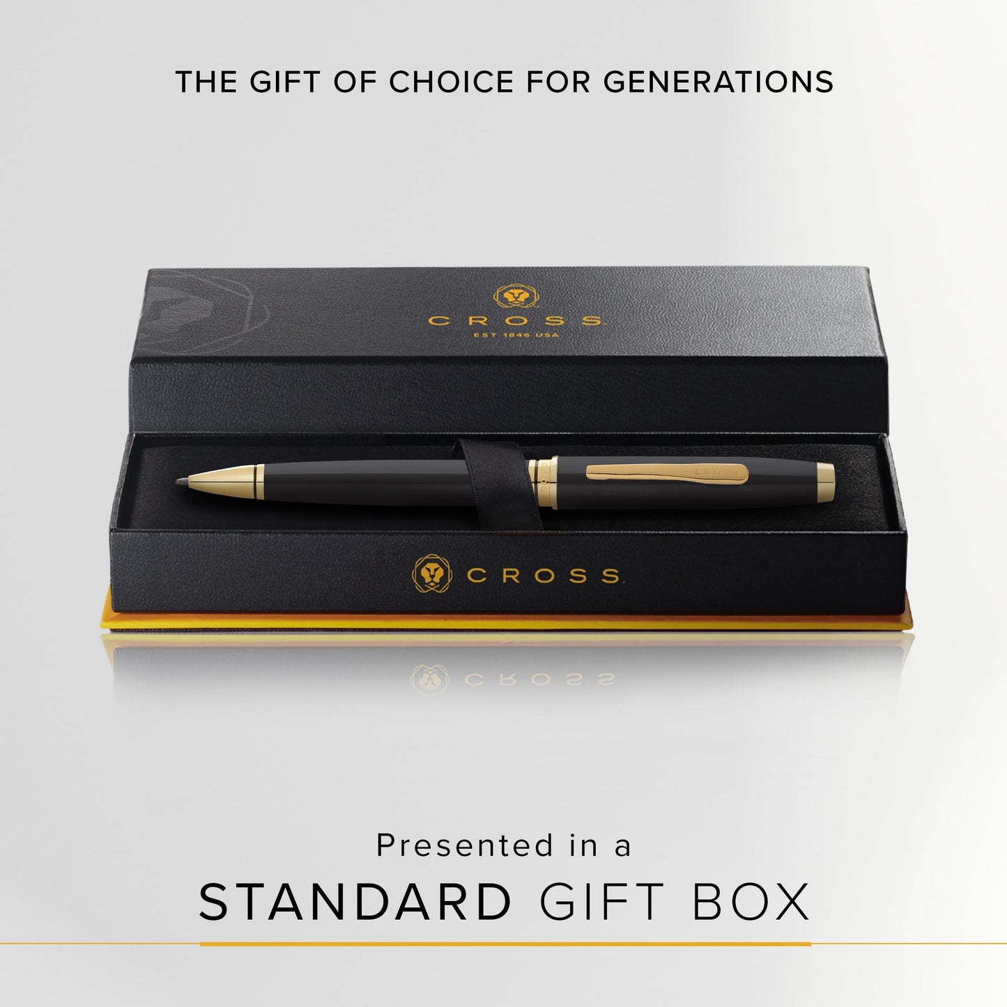 Cross Coventry Black Lacquer, Gold-Tone Ballpoint Pen, Black Ink
