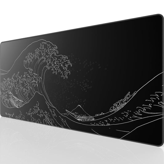 KTRIO Large Gaming Mouse Pad, Desk Mat, 31.5 x 15.7 in, Kanagawa Wave, XXL