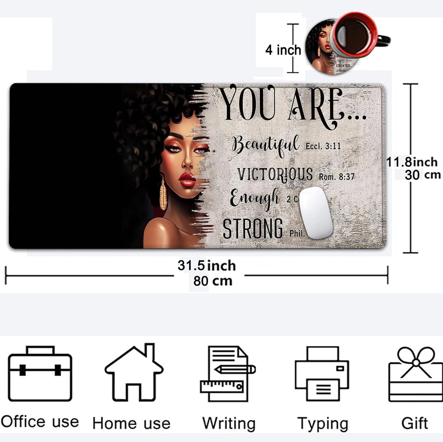 Large Mouse Pad, 31.5 x 11.8in Extended Gaming Mouse Pad with Stitched Edges, XXL Mousepad
