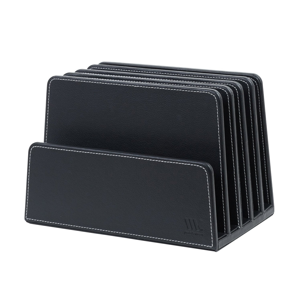 MobileVision Executive Black Desktop File Folder Organizer and Paper Tray, 5 Slot Dividers