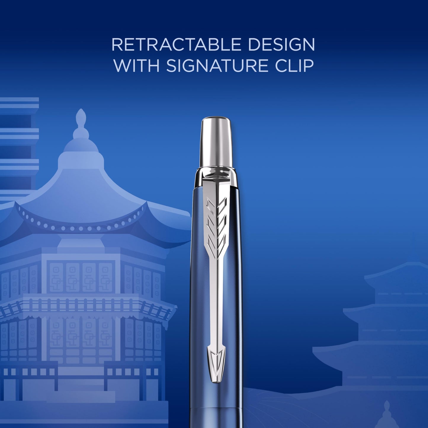 Parker Jotter Ballpoint Pen | Special Edition | Seoul Blue with Chrome Trim | Medium Point | Blue