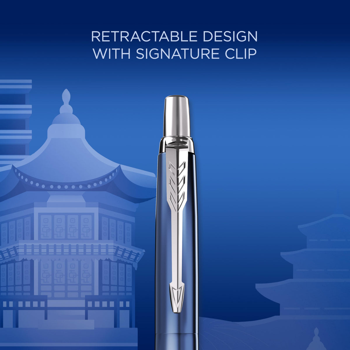 Parker Jotter Ballpoint Pen | Special Edition | Seoul Blue with Chrome Trim | Medium Point | Blue