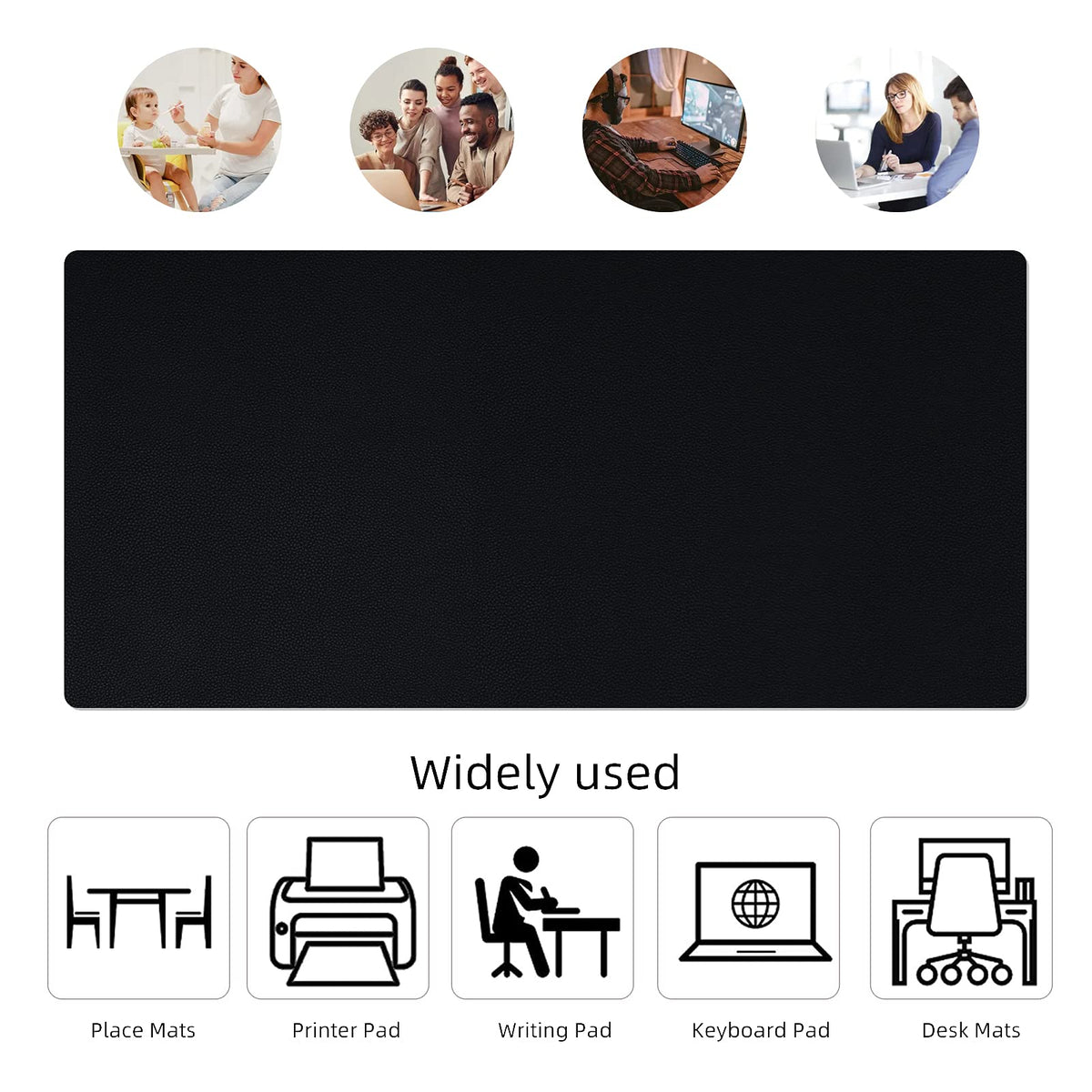 KINGFOM Desk Pad Office Desktop Protecter, PU Leather Desk Mat Blotters Organizer with Comfortable