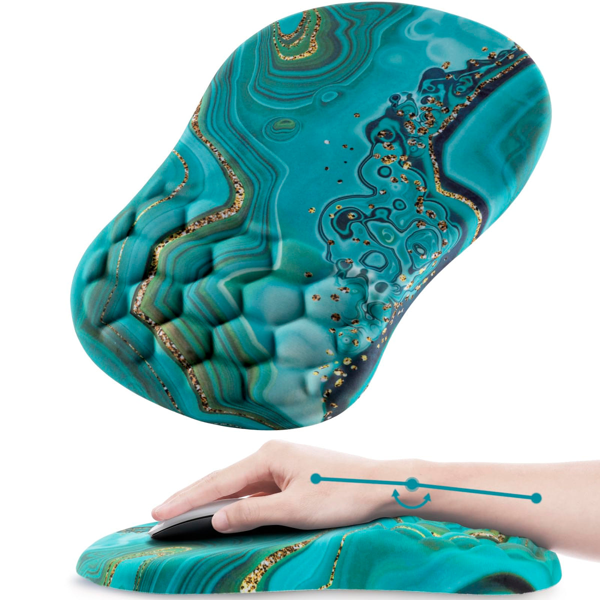 Laokiiy Ergonomic Mouse Pad Wrist Rest, 15° Memory Foam, Non-Slip PU Base