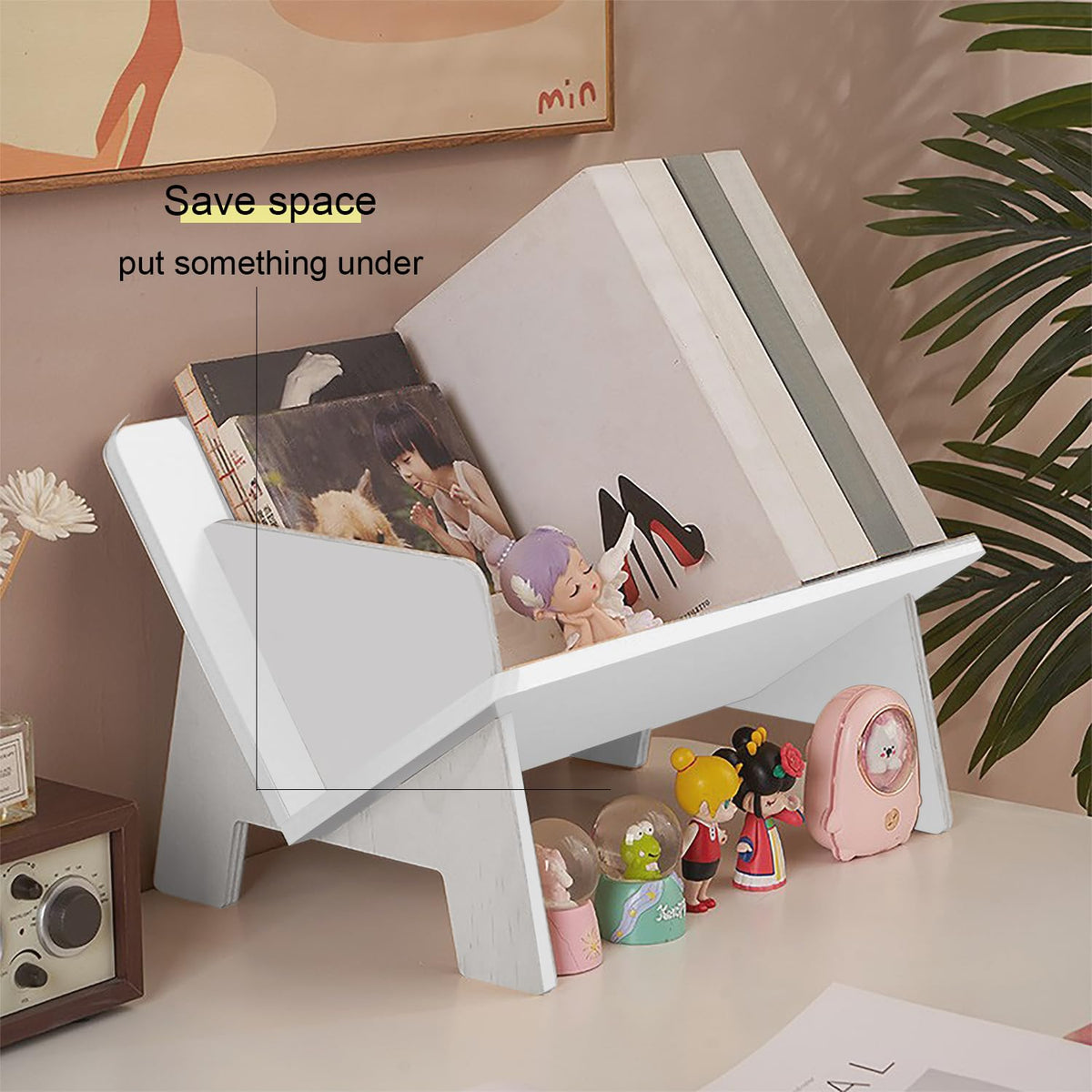 Fox Claw Wood Bookcase in Living Room/Home/Office, Desktop Book Shelf Organizer Bookshelves Storage