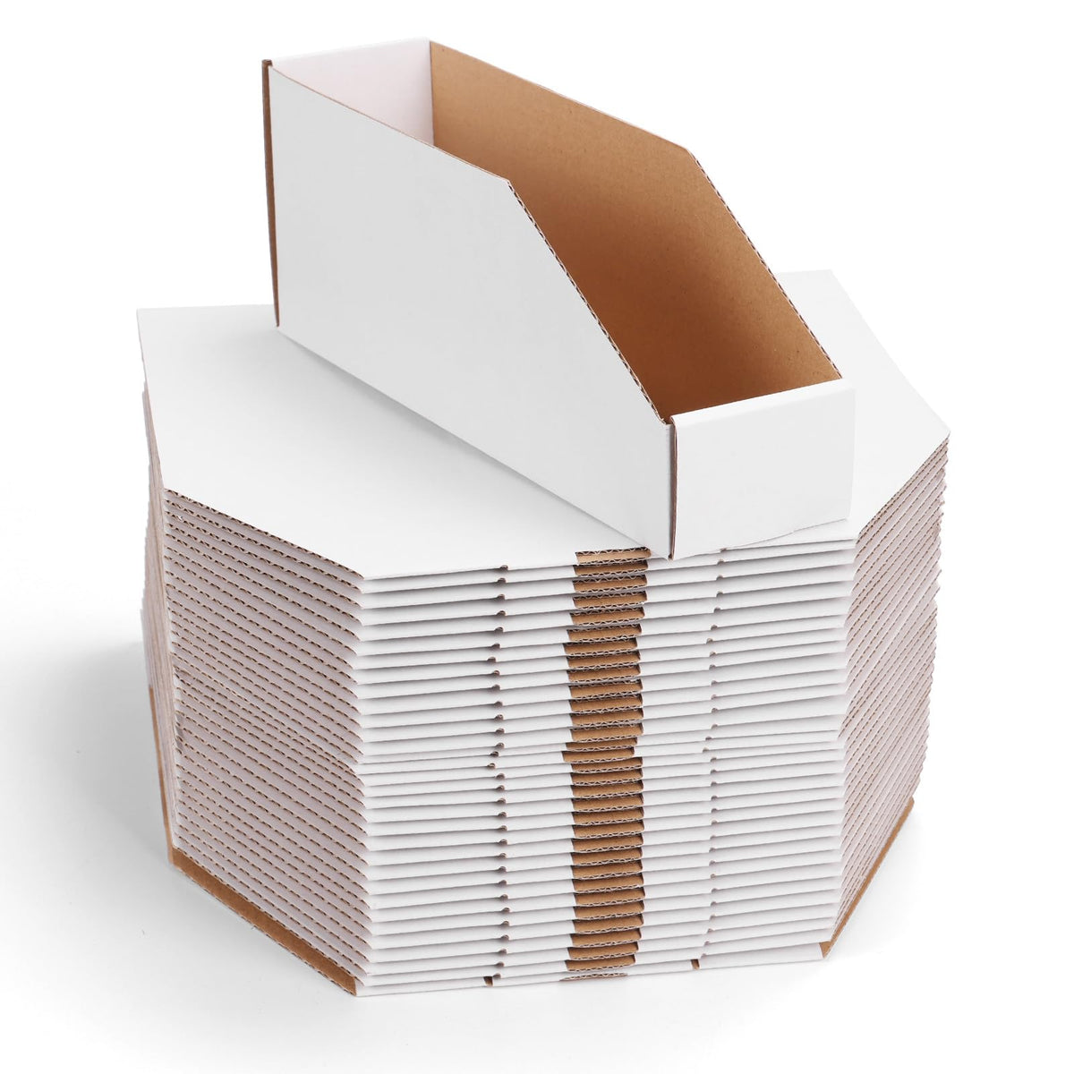 ZBEIVAN Cardboard Storage Bins Boxes 35 Packs 12x3x4.5 Inches, Easy Assembly Pantry Organizer Bins