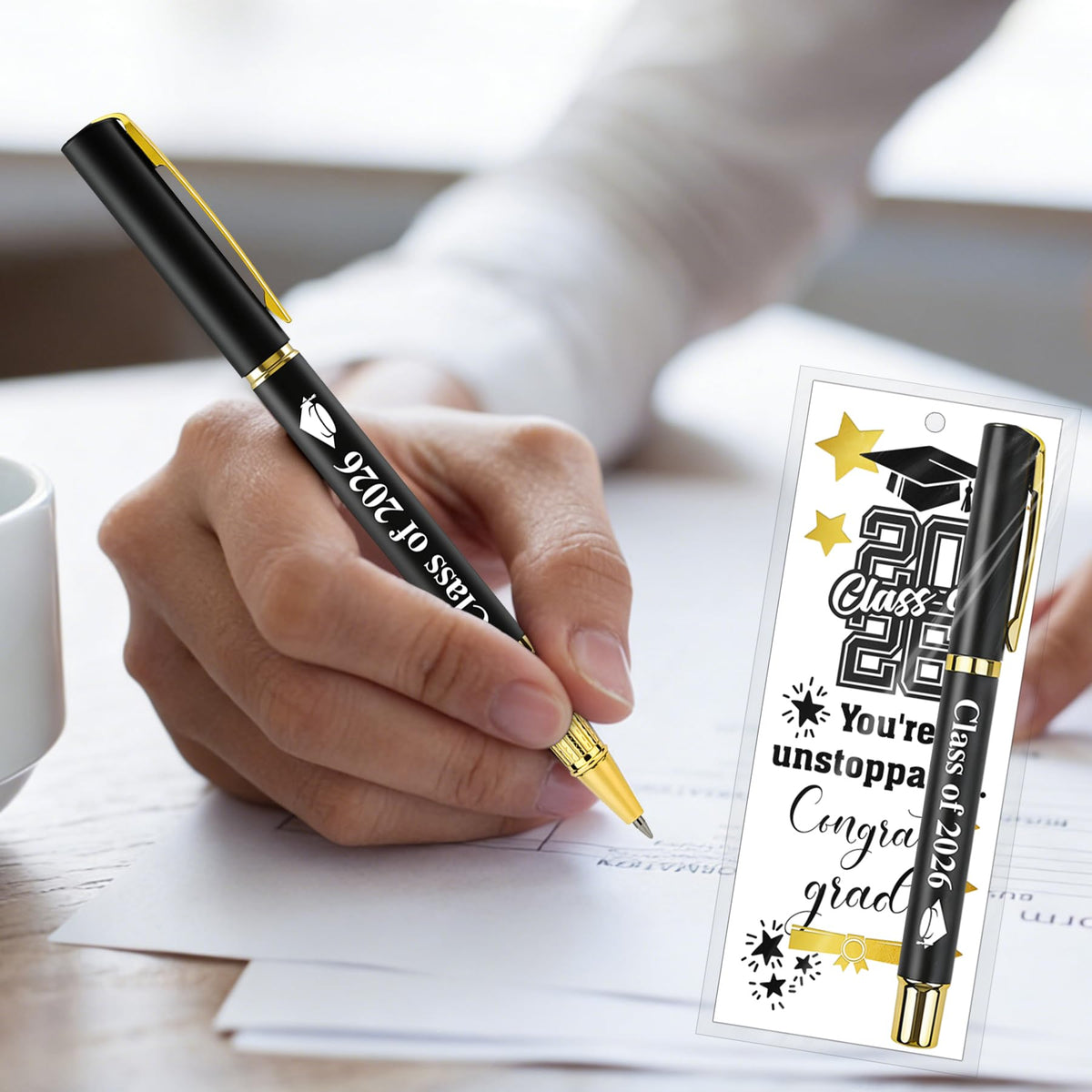 60 Sets Graduation Party Gifts Gel Pens Class of 2026 Bulk with Bookmarks Clear Bags Congrats Grad