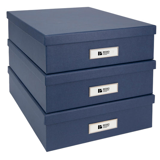 Bigso Box of Sweden Oskar Fiberboard Label Frame Document Letter Box | File Organizer for Important