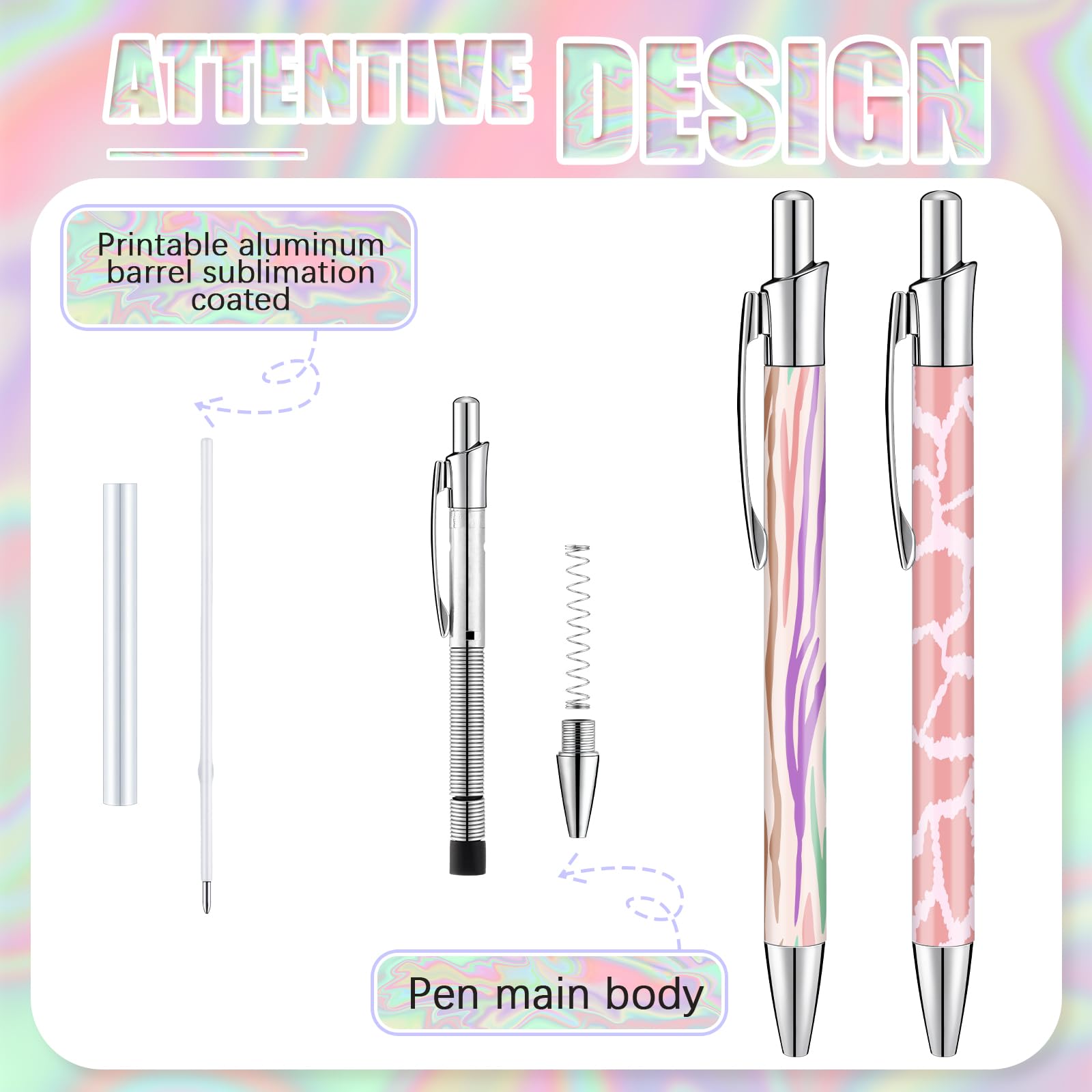 Yexiya 30pcs Sublimation Blank Pens Heat Transfer DIY Kit Shrink Bags
