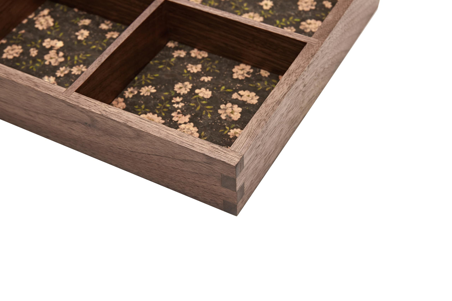 pandapark Wood Organizer Tray,Black Walnut,Desk & Drawer Storage Box (Walnut Dream)