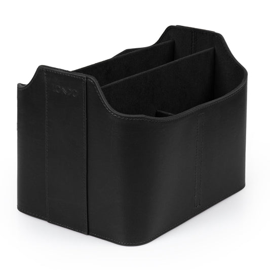 Londo PU Leather Remote Control Holder, Office Supplies Desk Organizer with Tablet Slot, Makeup