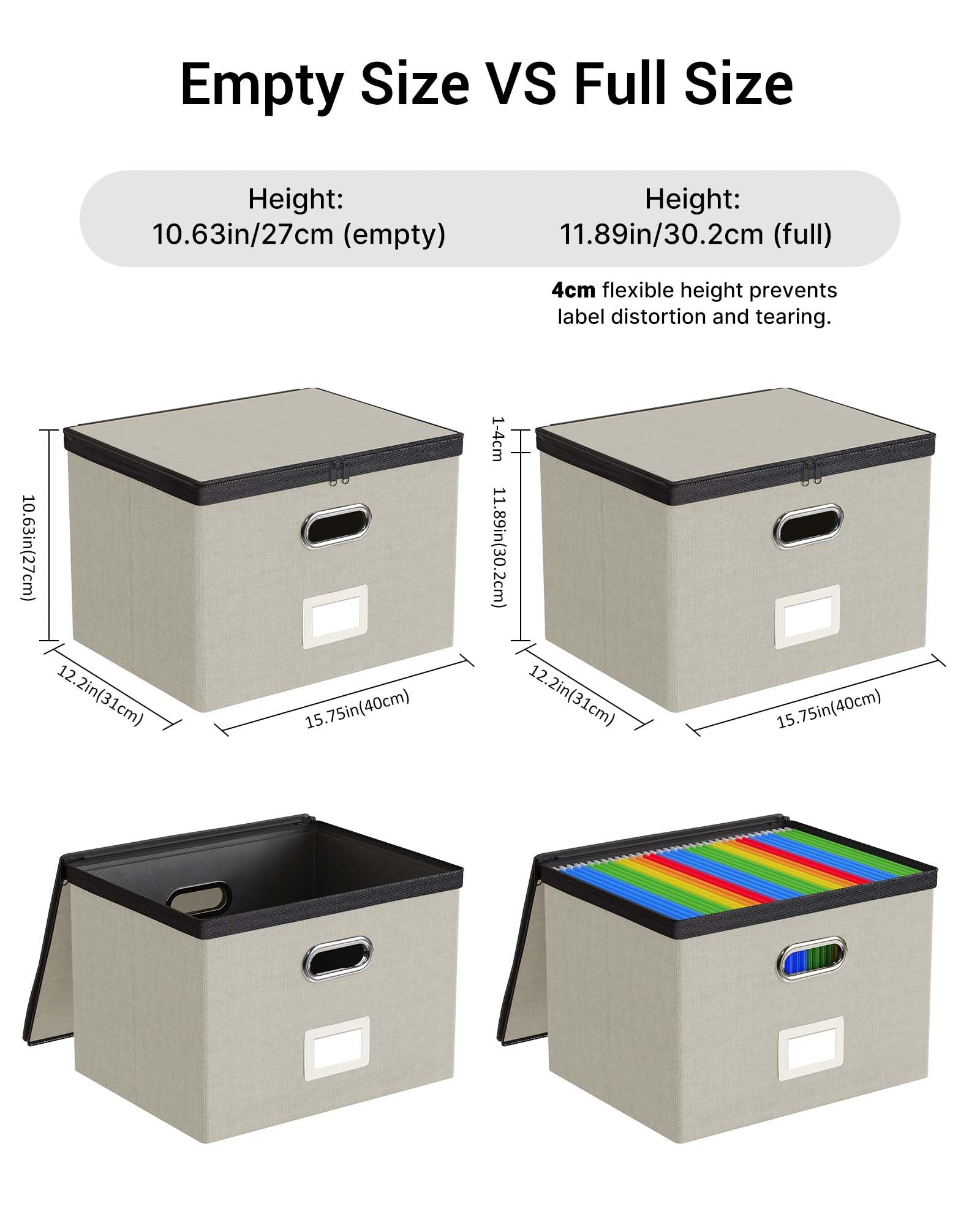 Oterri File Box Large 1-Pack Hanging Organizer for Letter/Legal-Size Folder