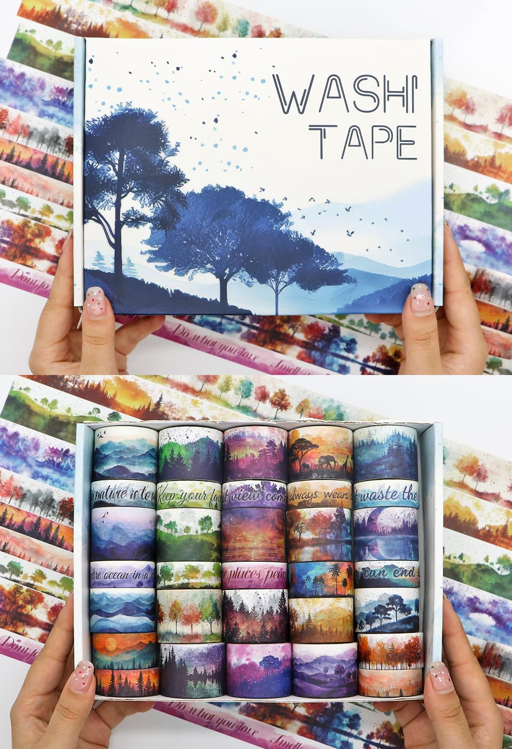 Ieebee 32 Rolls Four Seasons Washi Tape Set for Journaling & Scrapbooking