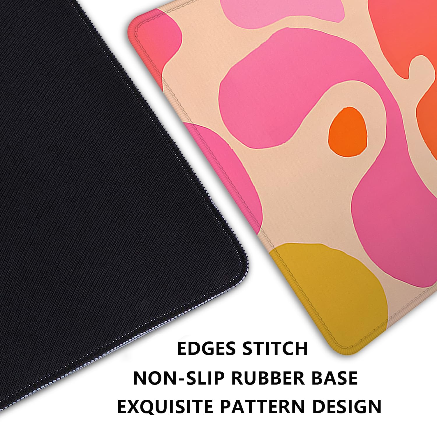 Pink Abstract Desk Mat Mouse Pad,Mouse Mad XL Cute Desk Pad Keyboard Mat,Desk Accessories for Women