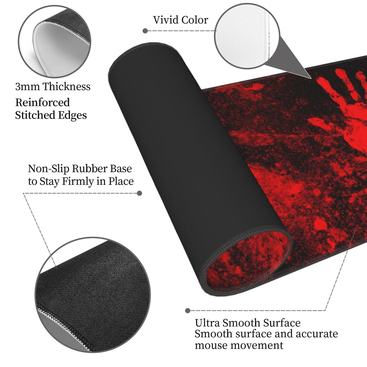 Sigouyinei Extra Large Desk Pad 31.5x12in Office Gaming Non-Slip Mouse Pad