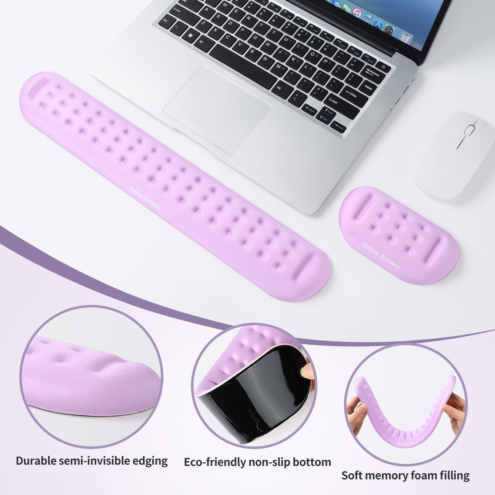 UnivoColors Upgraded Massage Bead Wrist Rest Set for Keyboard and Mouse, Wrist Ergonomic Support