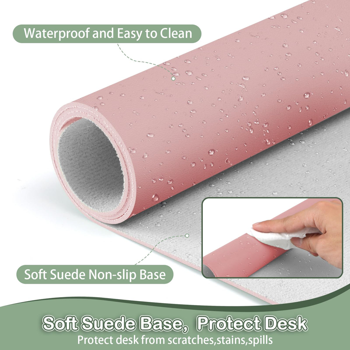 Boutilon Leather Desk Pad Protector,Non-Slip Mouse Pad,Laptop Desk Pad,Office Mouse Mat,Waterproof