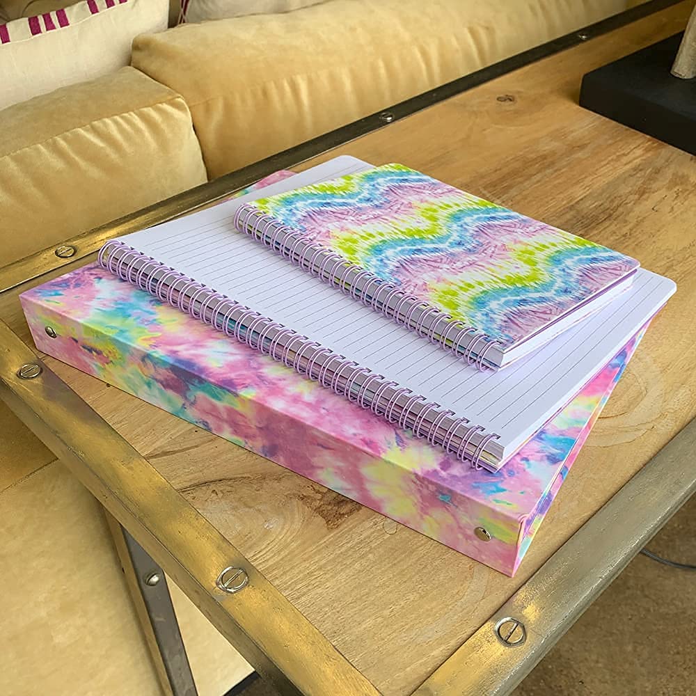 Steel Mill & Co. 1-Inch Hardcover 3 Ring Binder, Tie Dye