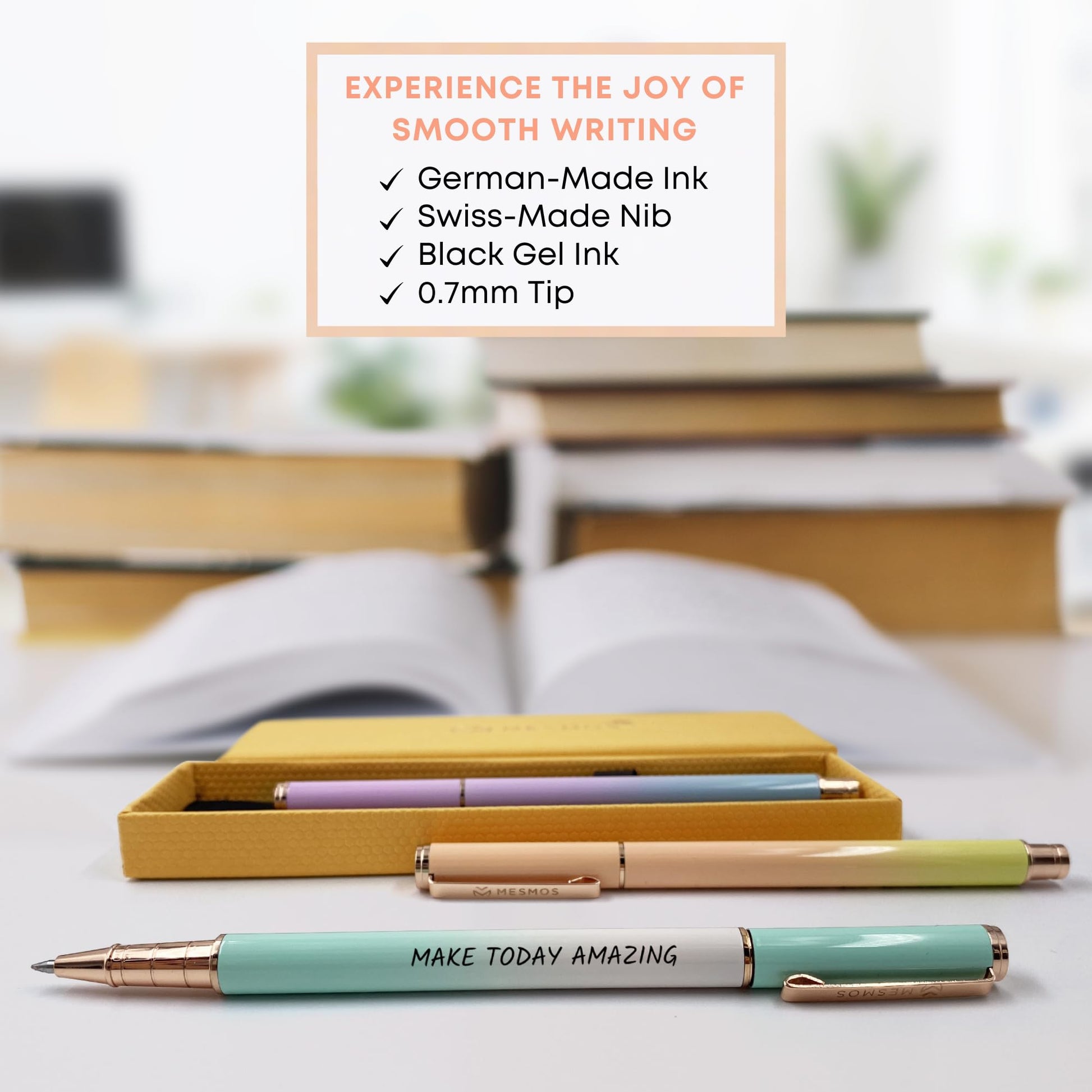 MESMOS 3pk 0.7mm Fine Point Gel Ink Pen Set, Boss Lady Inspirational Gifts for Women, Journaling