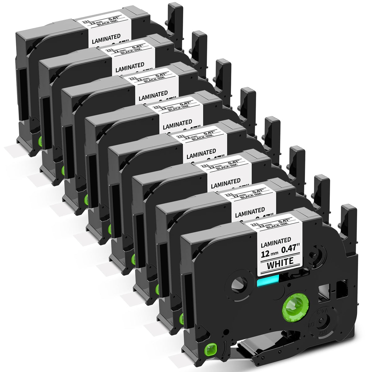 8-Pack TZe-231 Replacement for Brother P Touch Label Maker Tape 12mm