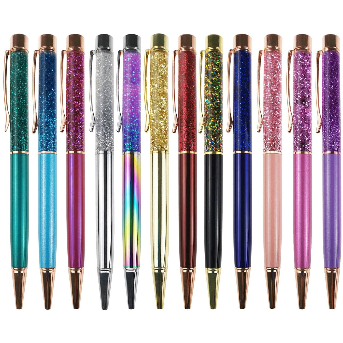 Oddmoal Fancy Metal Ballpoint Pens Floating Glitter Dynamic Liquid Sand Pen for Office Supplies