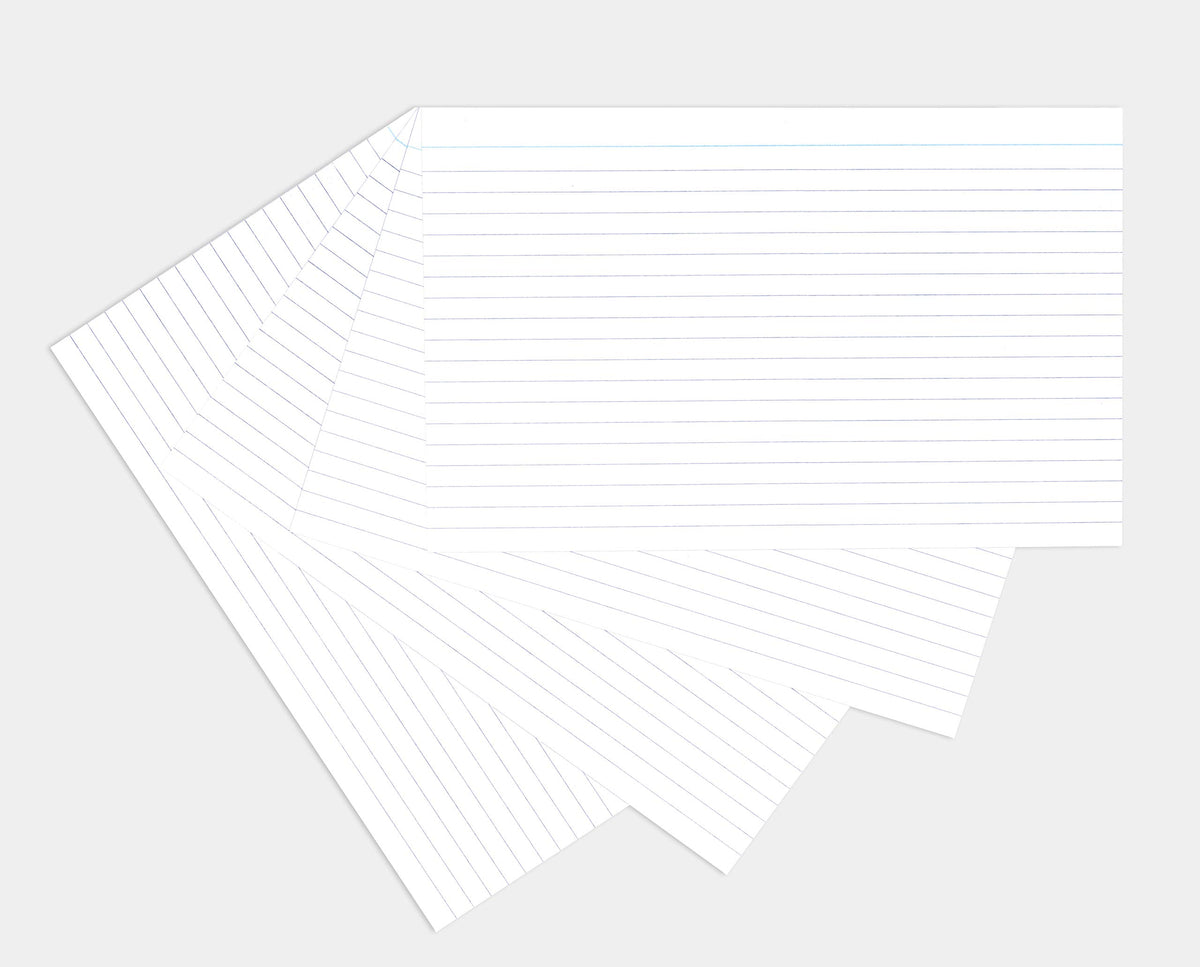 Silvine 8x5" White Record Cards - Lined with Headline, 100 Cards per Pack. Ref 585W (203 x 127mm)