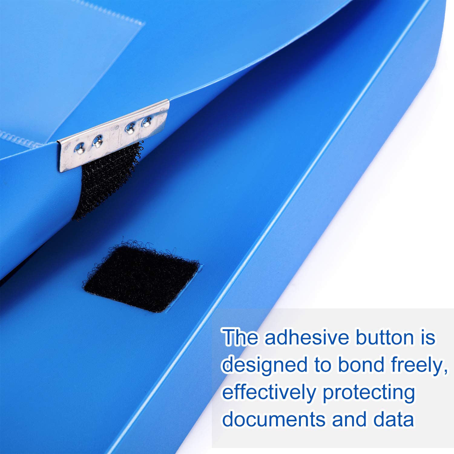 HUA JIE 4 Pack A4 Storage File Boxes Plastic Archives Cases with Lid,Blue