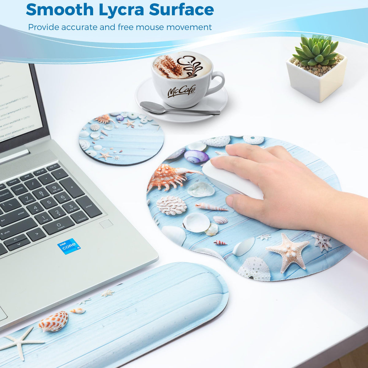 Wiabsi Mouse Pad and Keyboard Wrist Rest Support,Ergonomic Mouse Pad Set