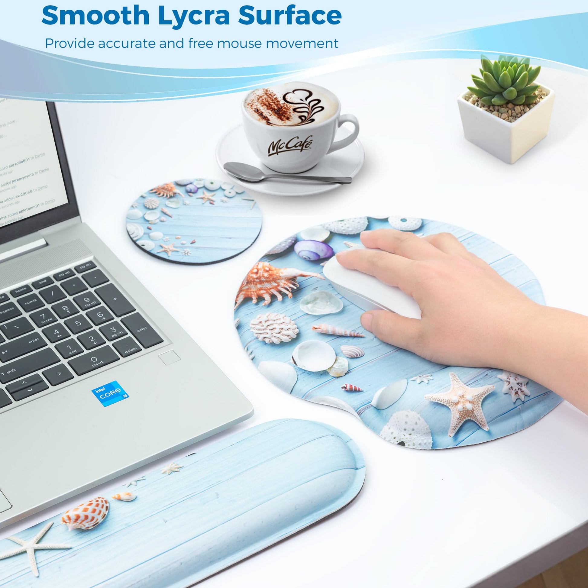 Wiabsi Mouse Pad and Keyboard Wrist Rest Support,Ergonomic Mouse Pad Set