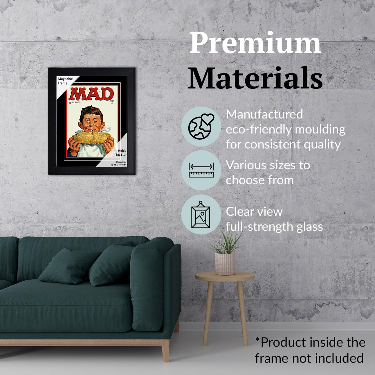 Creative Picture Frames 8 x 11 Magazine Frame with Full-Strength Glass, Holds Up To A 1/4" Thick
