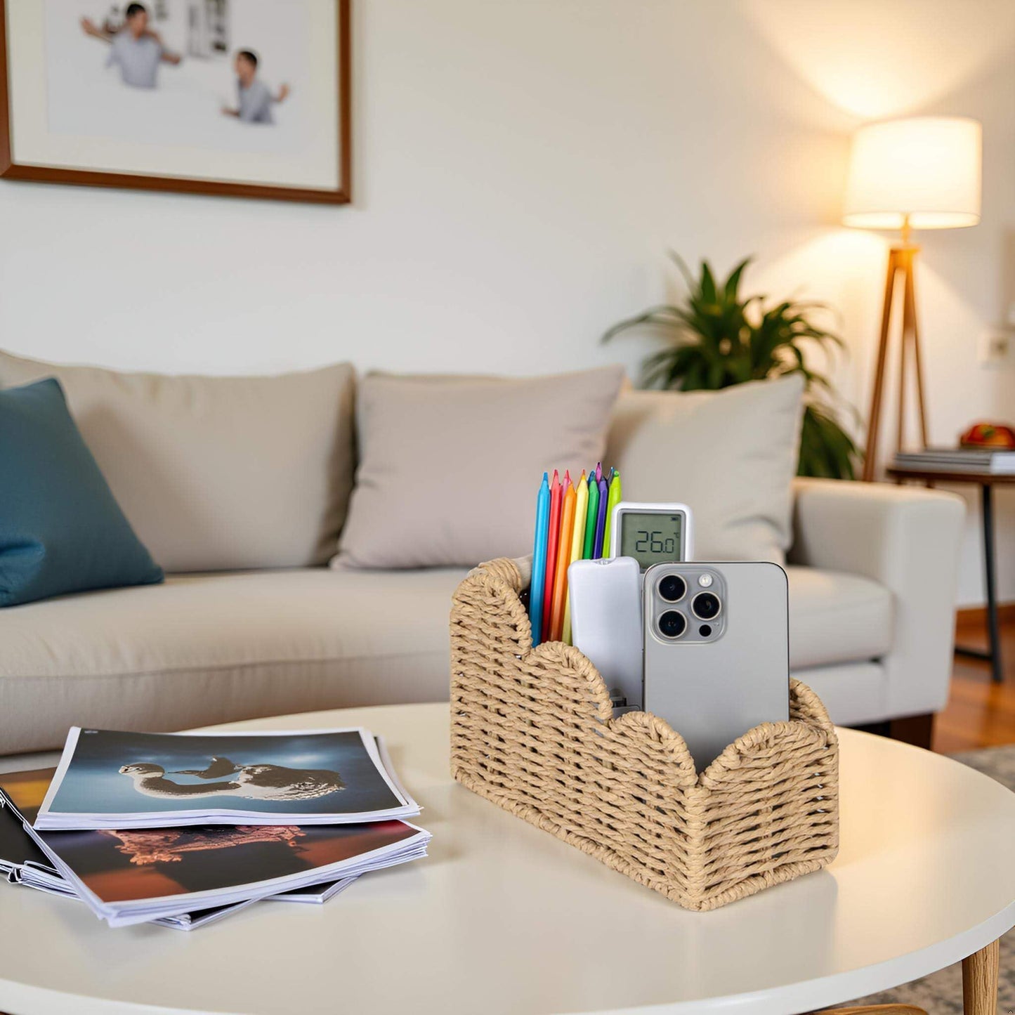 CubesLand Bedside Table Desk Organizer Caddy, Remote Pen&Pencil Holder Cup