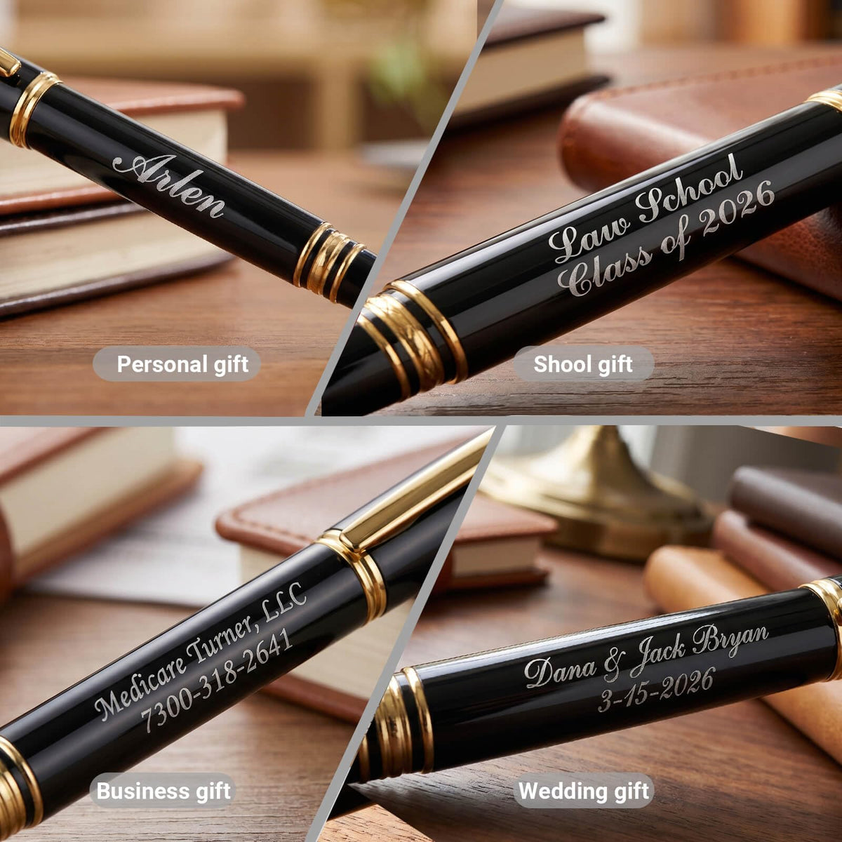 Ancolo Custom Pen- Executive Pen with Crystal Tip with Your Name or Message