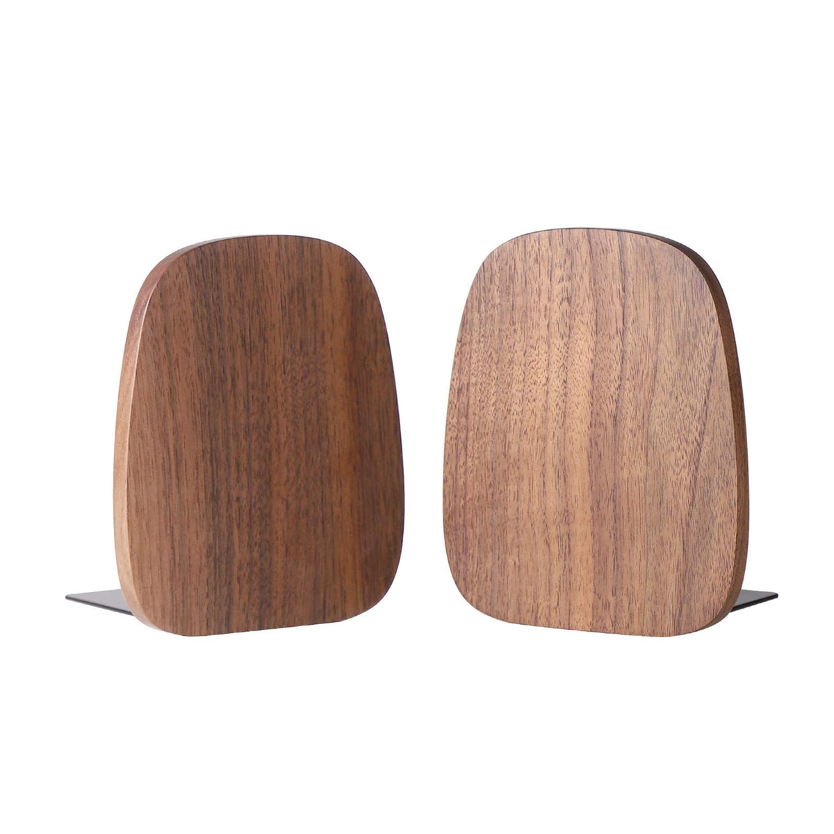 muso wood Book Ends for Shelves, Walnut 1 Pair