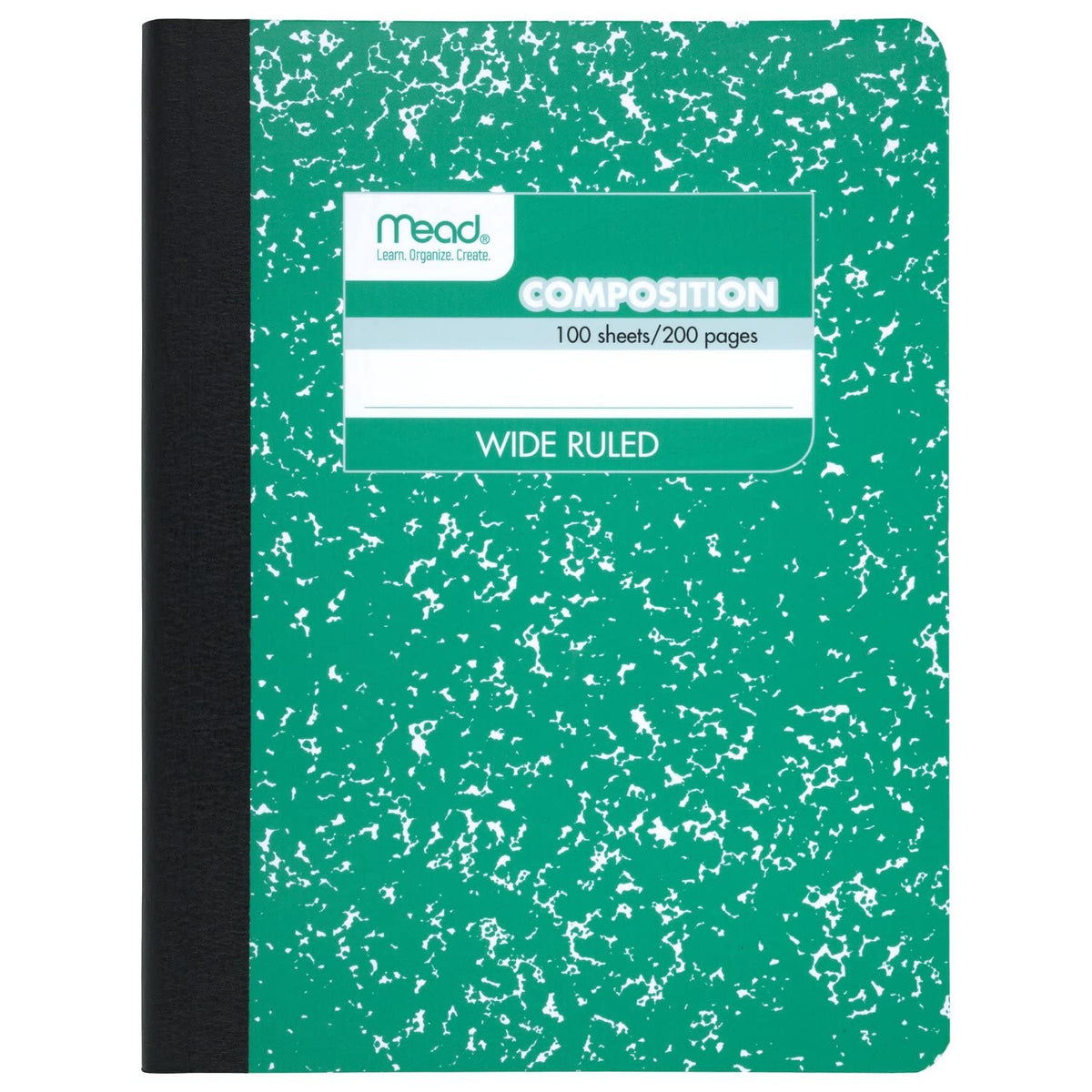 Mead Composition Notebook, Wide Ruled Paper, 7-1/2" x 9-3/4", 100 Sheets, Green Marble (09918AC5)