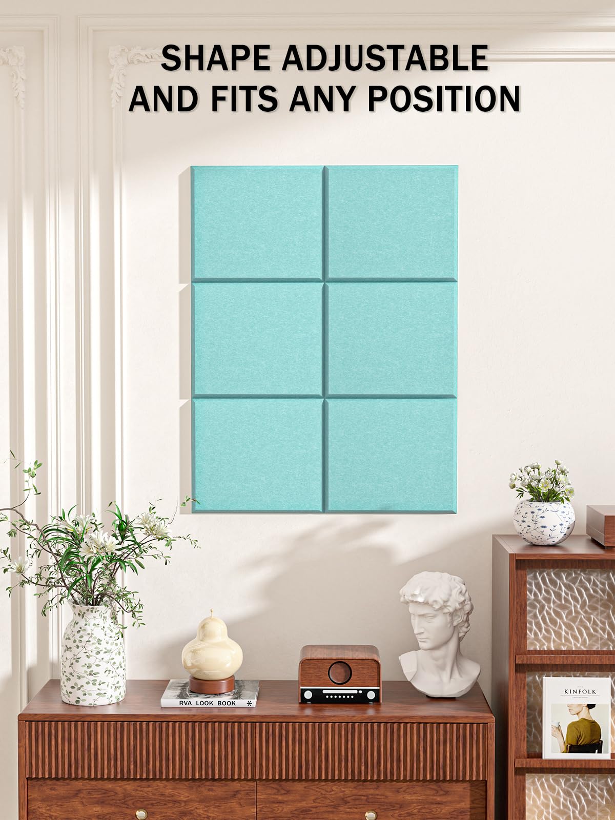 Hsurbtra Cork Board for Wall 24 x 18 Inch, 6 Pack Felt Bulletin Notice Board with Pushpins for