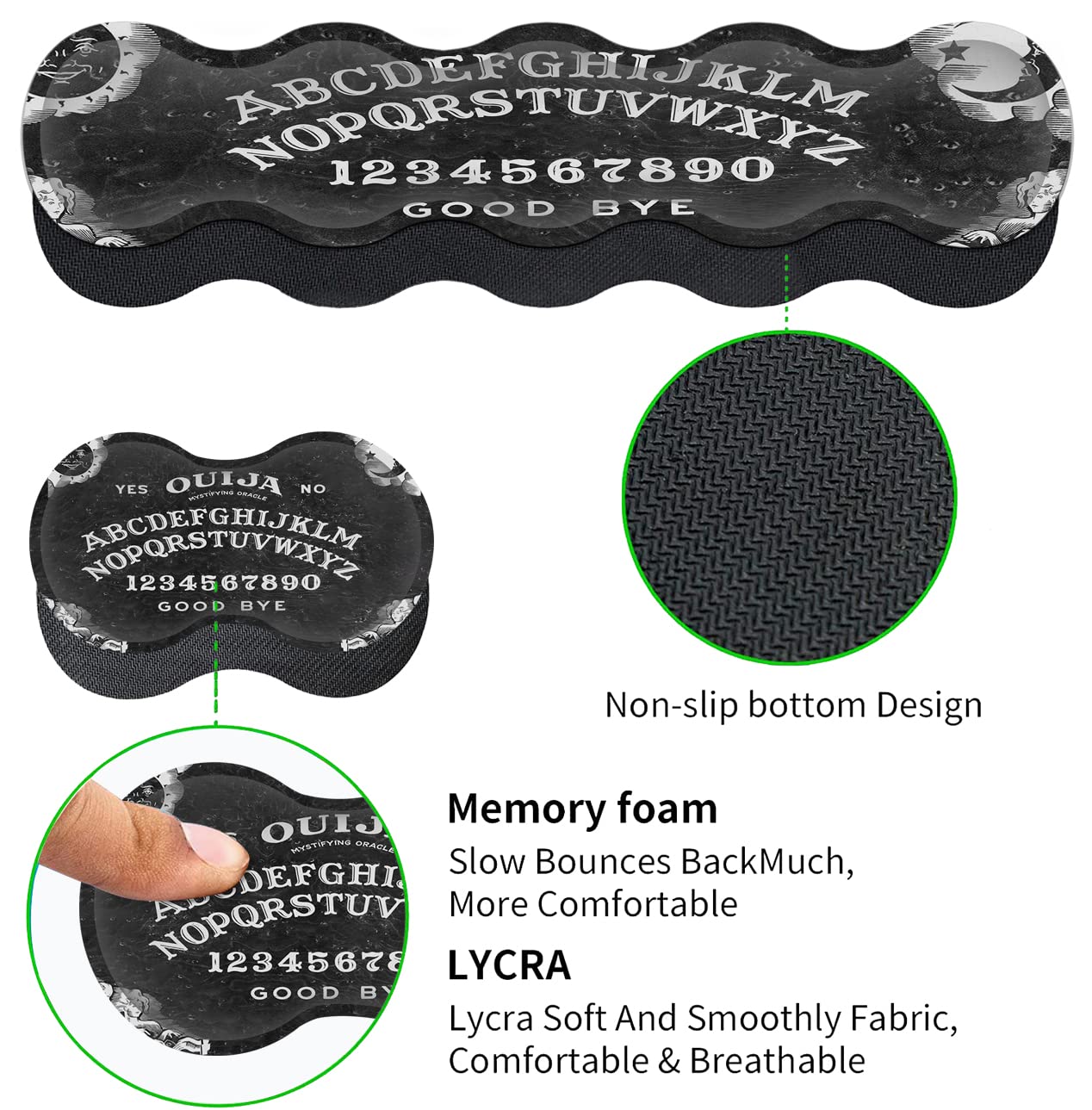 Gaming Mouse Pad XXL Large Desk Mat Ouija Board Witch Extended Mousepad Non-Slip Rubber Mice Pads