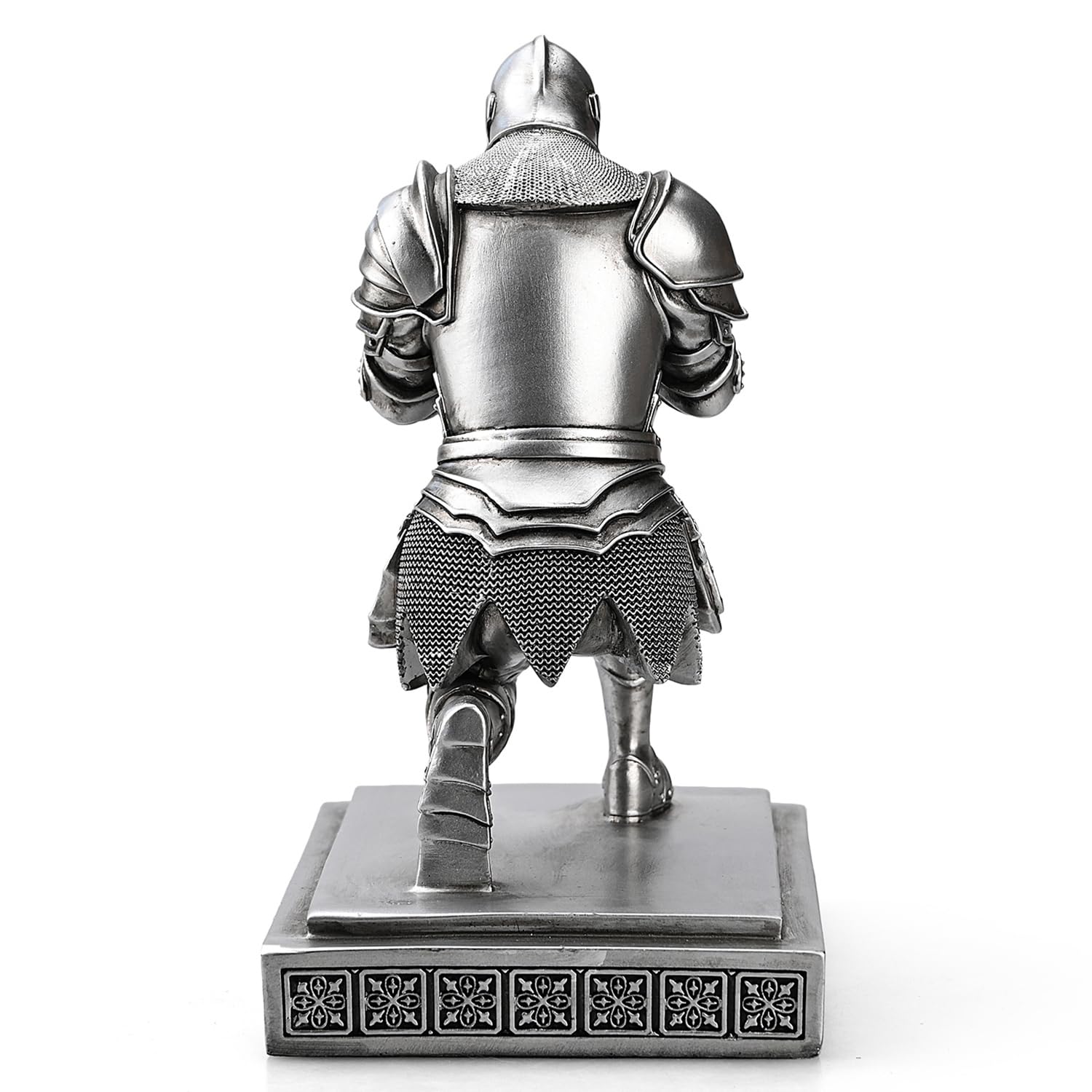 Medieval Warrior Knight Pen Holder Fun Desk Accessories Paperweight Silver