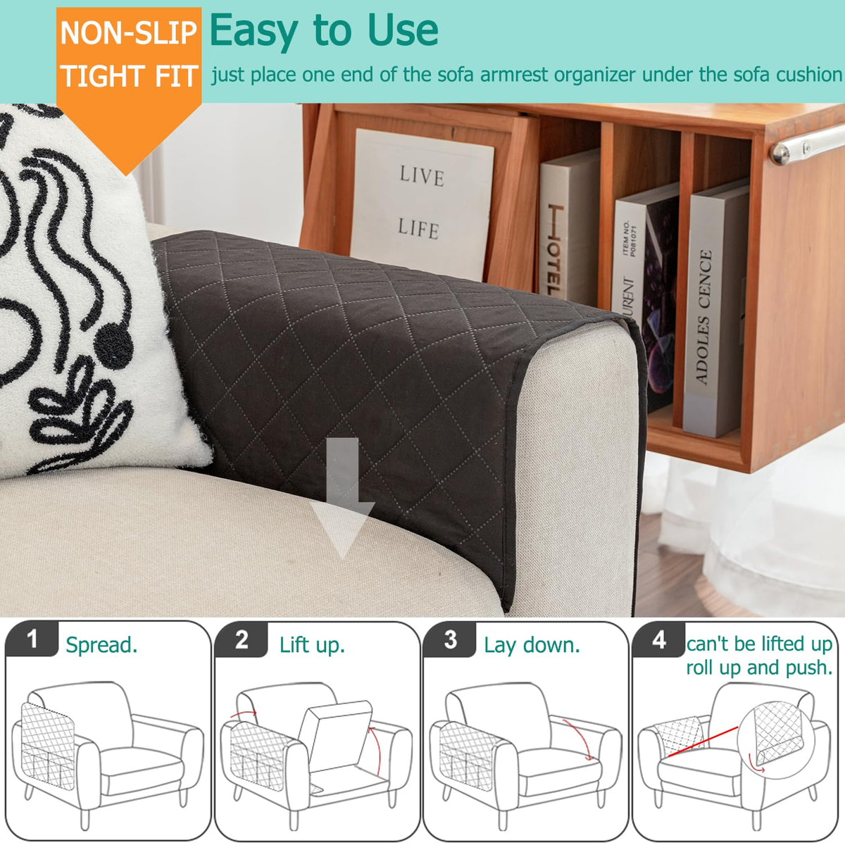 Remote Control Holder for Recliner Armchair Caddy Couch Armrest Organizer, Non-Slip Arm Chair