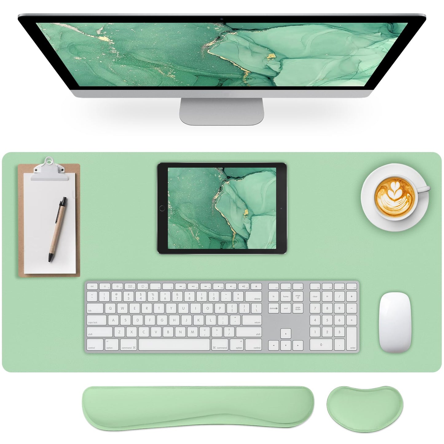 Meetcolor Mouse Pad and Keyboard Wrist Rest, 3-in-1 Keyboard and Mouse Pad