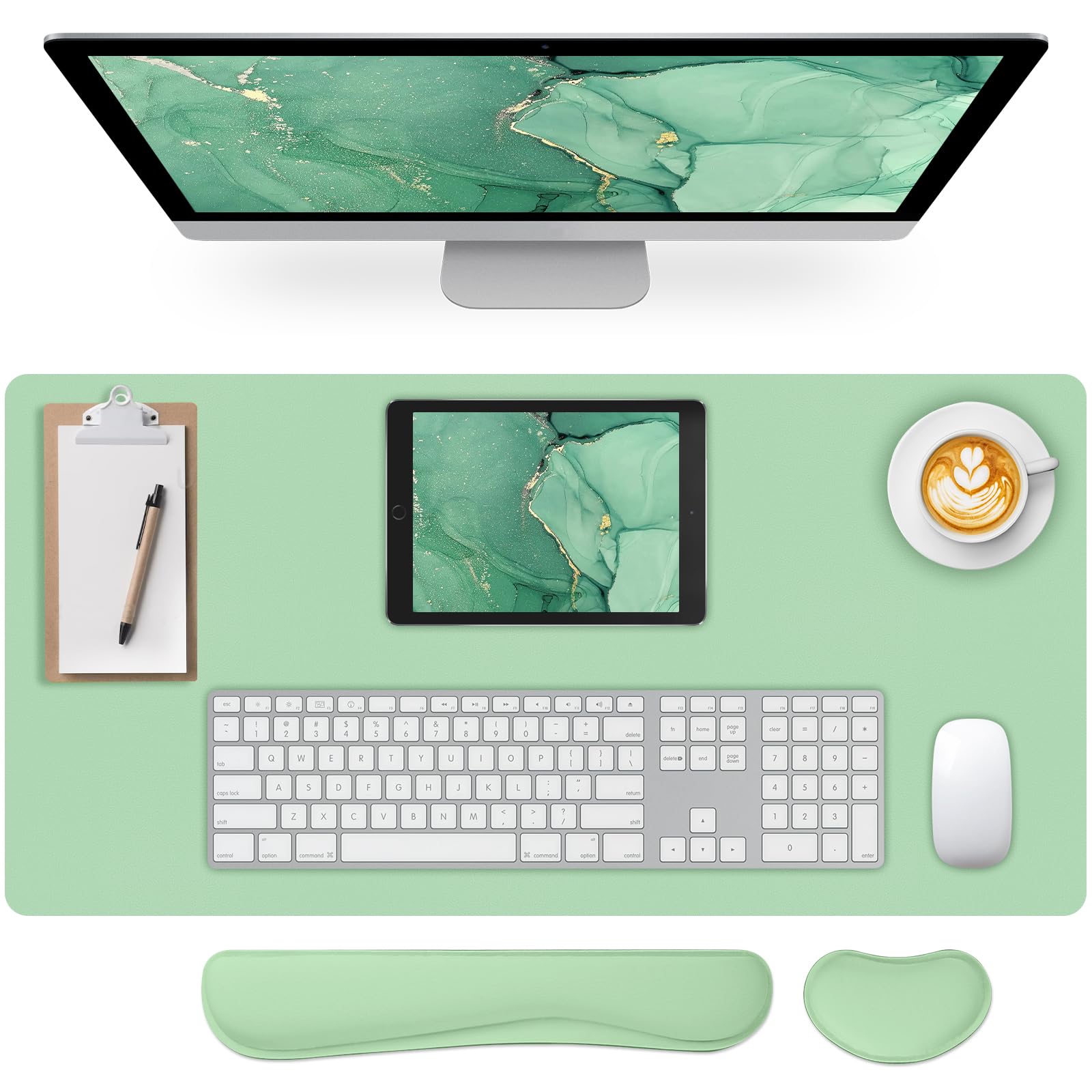 Meetcolor Mouse Pad and Keyboard Wrist Rest, 3-in-1 Keyboard and Mouse Pad