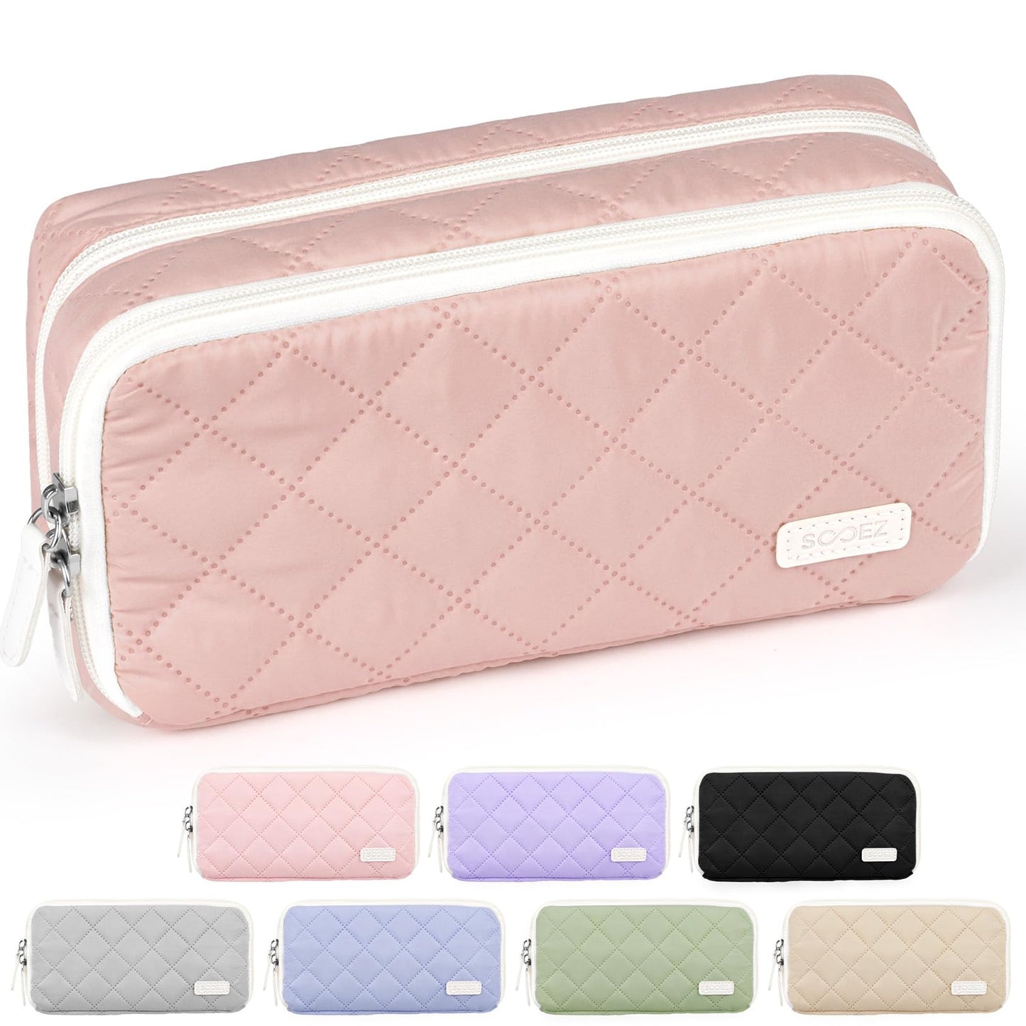 Sooez Large Pencil Case Pouch, Extra Big Pencil Bag with 8 Compartments